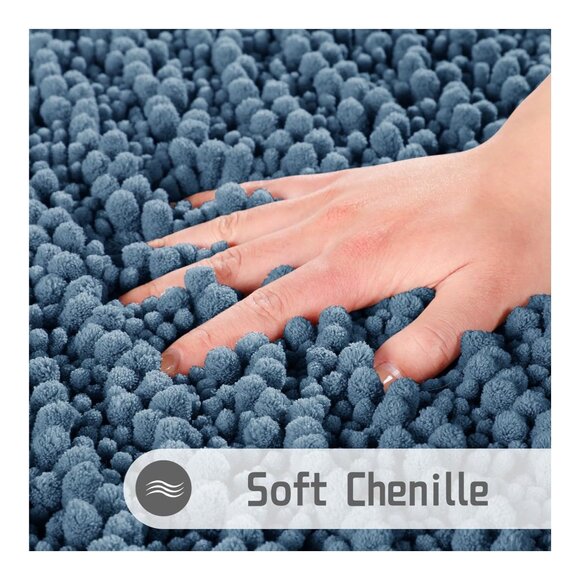 Yimobra Luxury Chenille Bath Mat 24x17, Non-Slip, Super Absorbent, Machine Washa - Picture 2 of 6